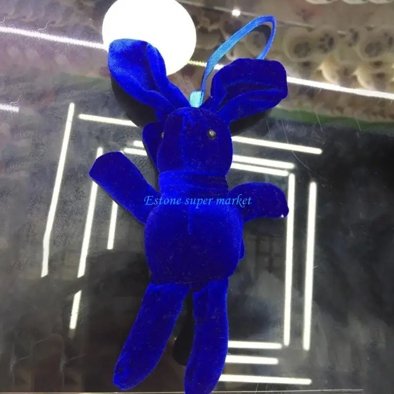 090B Rabbit Plush Doll Couple Presents Ornament Luck Doll Animal Design Backpack Decorative Doll Embellishment