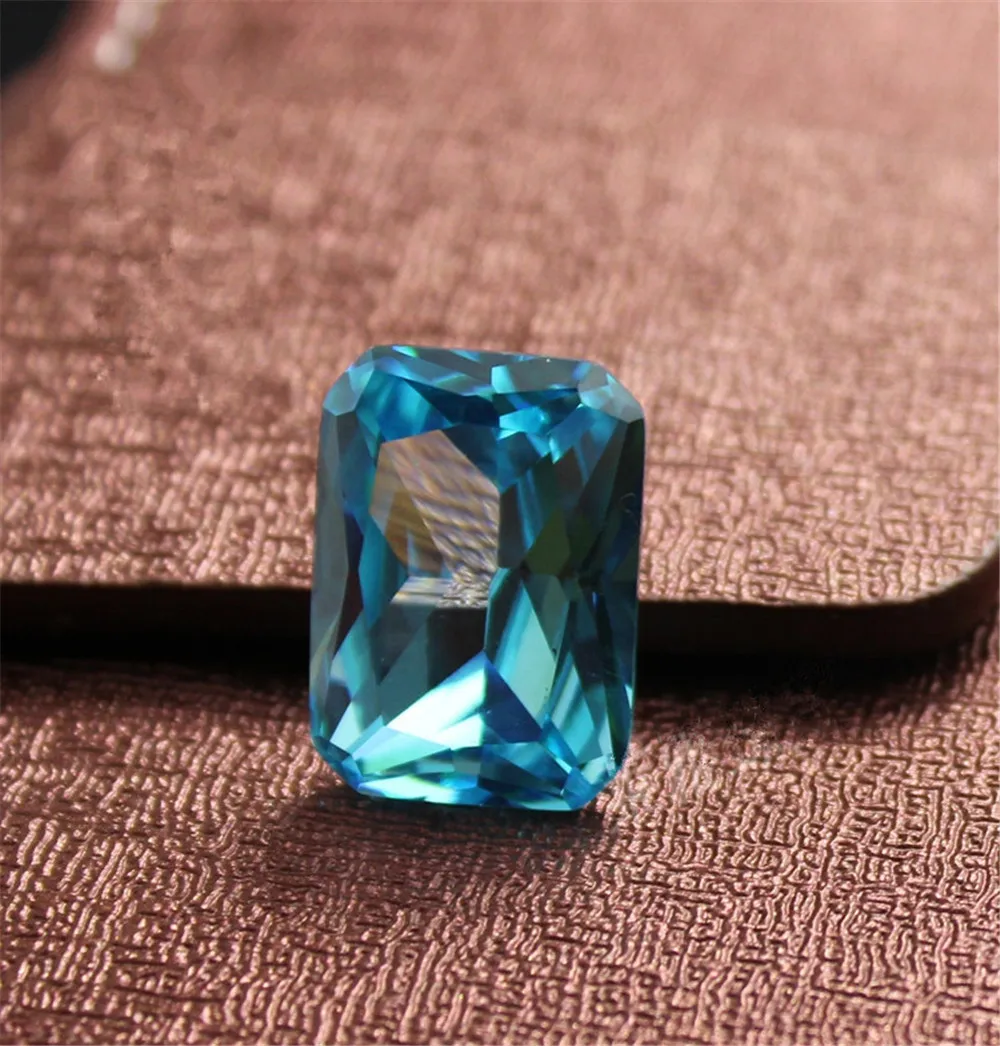 Joanlyn Aquamarine Rectangle Faceted Gemstone Radiant Cut Aquamarine Gem Multiple Sizes to Choose C42A