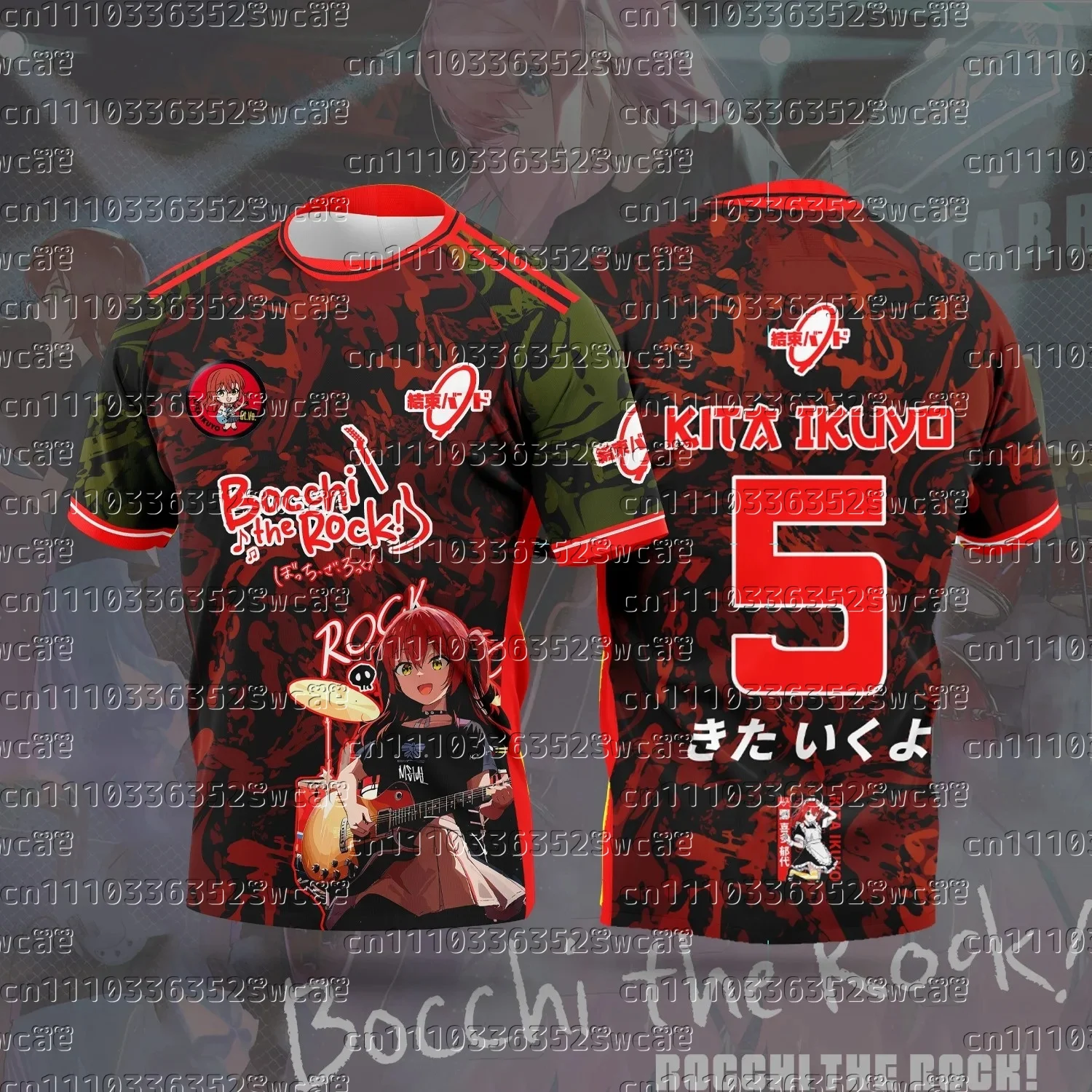 Bandai 2026 New Arrival Anime Bocchi The Rock! Jersey - Men's and Women's Casual Sports T-Shirt for Manga Lovers Family Matching