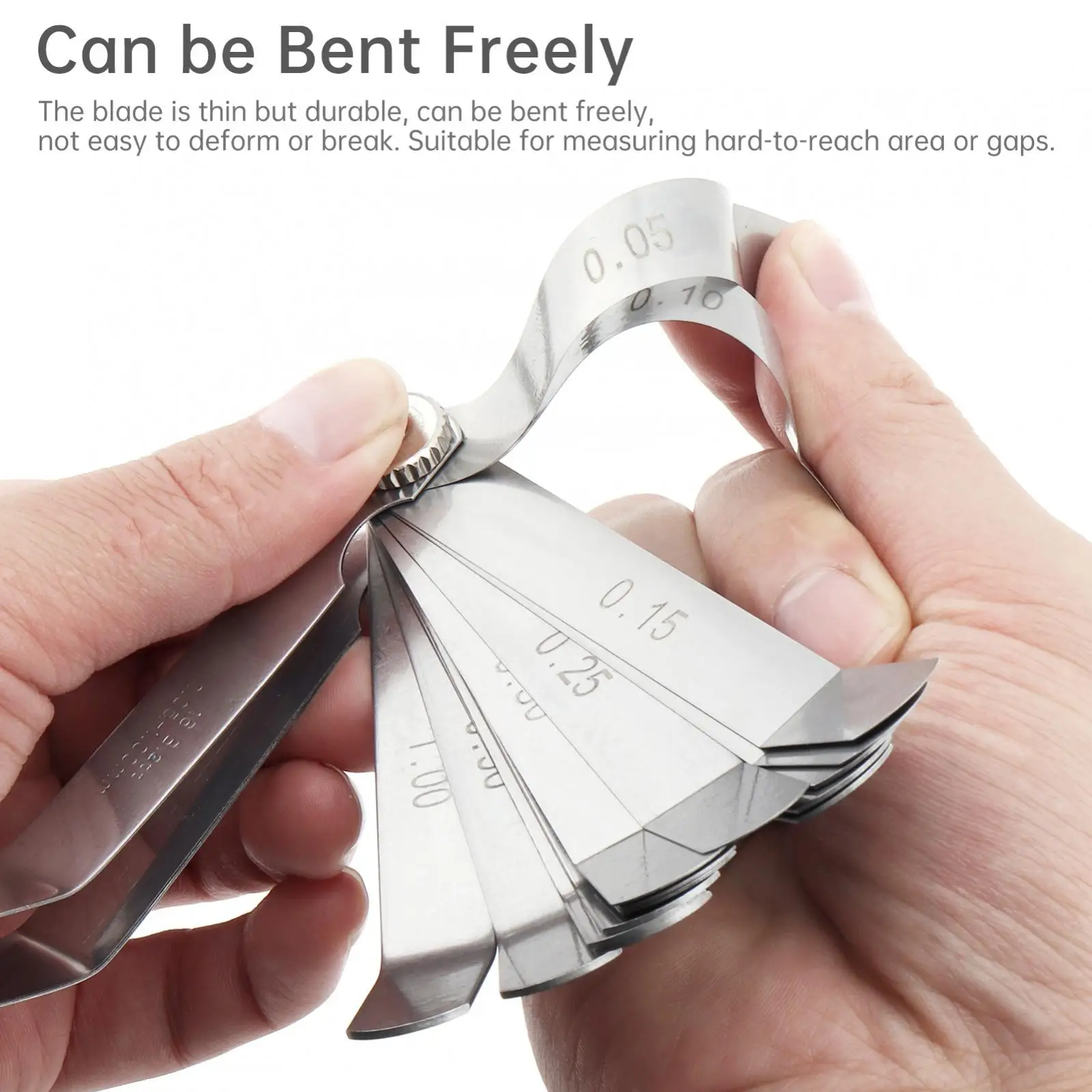 100A16 0.05-1 مللي متر منحني مقياس المحسس 16 شفرات الفولاذ المقاوم للصدأ متري شغل المحسس قياس الفجوة لقياس الأعمال الخشبية #4