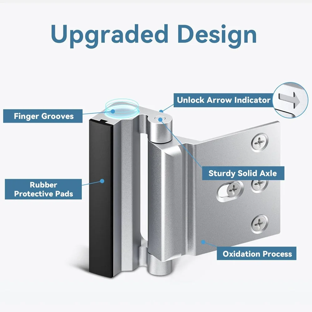 Aluminum Security Door Latch Guard Lock, Anti‑Theft Door Buckle Safety Bolt For Hotel Indoor Room Door Anti‑Opening Hardware