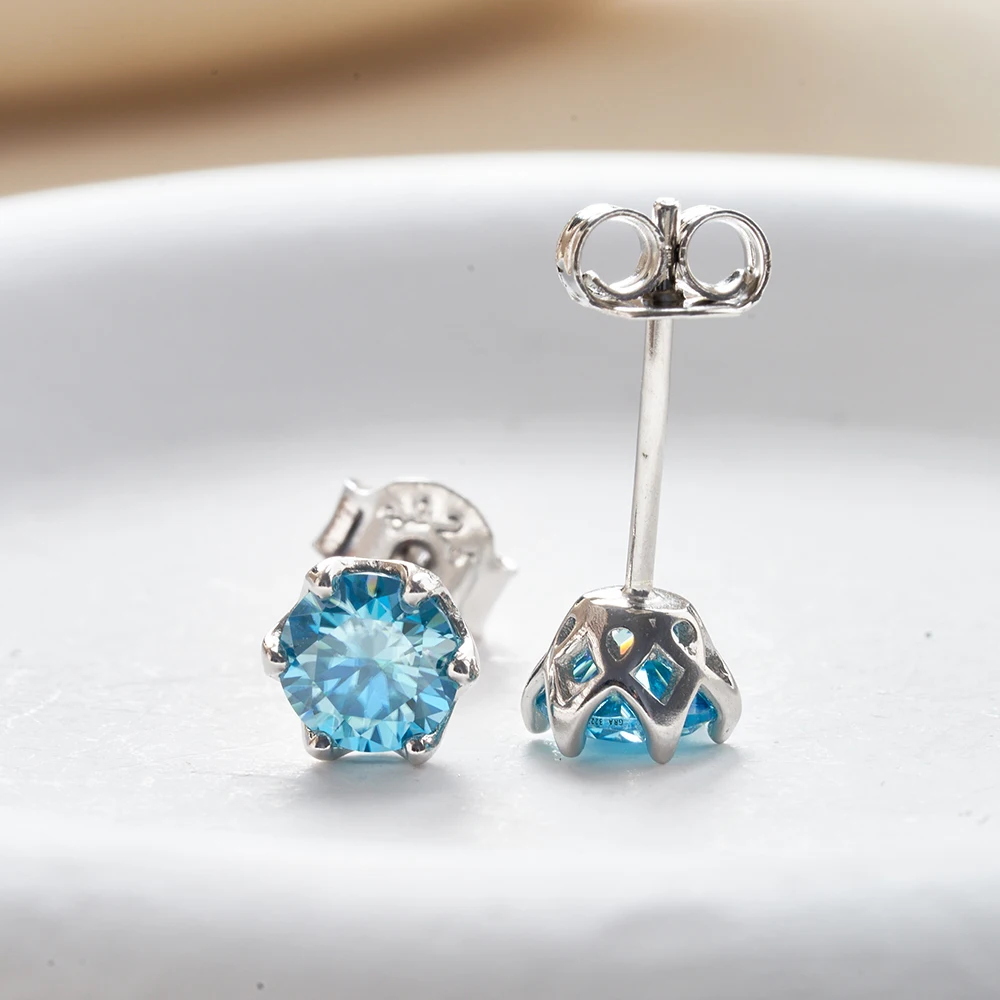 JoyceJelly 1/2/4CT VVS D Farbe Moissanit Russische Cut 8H8A Labor Diamant Stud Ohrringe Für Frauen S925 Sterling silber Edlen Schmuck – Detail 7