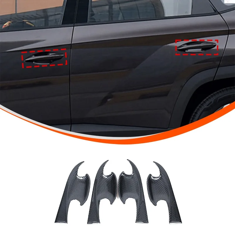 

4PCS ABS For 2022+ US Hyundai Santa Cruz /2021Tucson L Exterior Door Bowl Decals sticker Trim Car Accessorie
