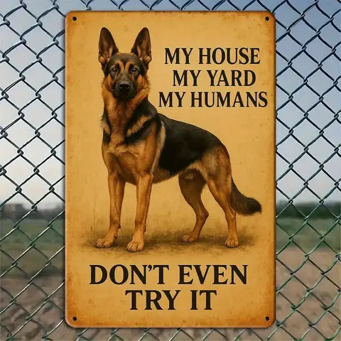 German Shepherd Dog Guard metal sign, 8x12 inch.