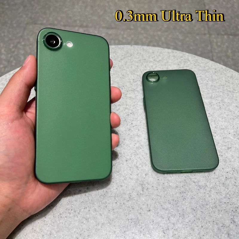 16e Ultradünne 0,3 mm mattierte durchscheinende Hülle für iPhone 16e 16 Plus 16Pro Max, einfarbig, transparent, matt, weiche Hülle, Anti-Fingerabdruck