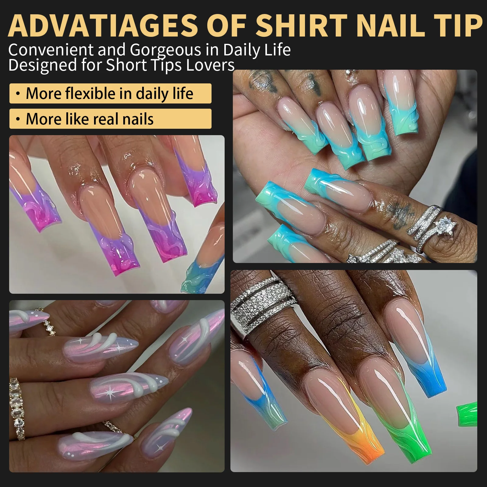 120/140pcs Almond Clear False Nail Sheets Full Coverage False Nails Press On Nails Acrylic Suitable for Nail Salon Extension