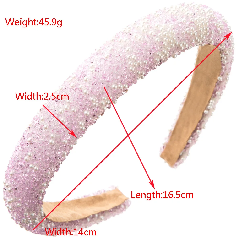 Korean Gentle Elegant Headband Sticky Pearl Diamond in the Debris Sponge Hairband Fresh Sweet Hair Accessories Women