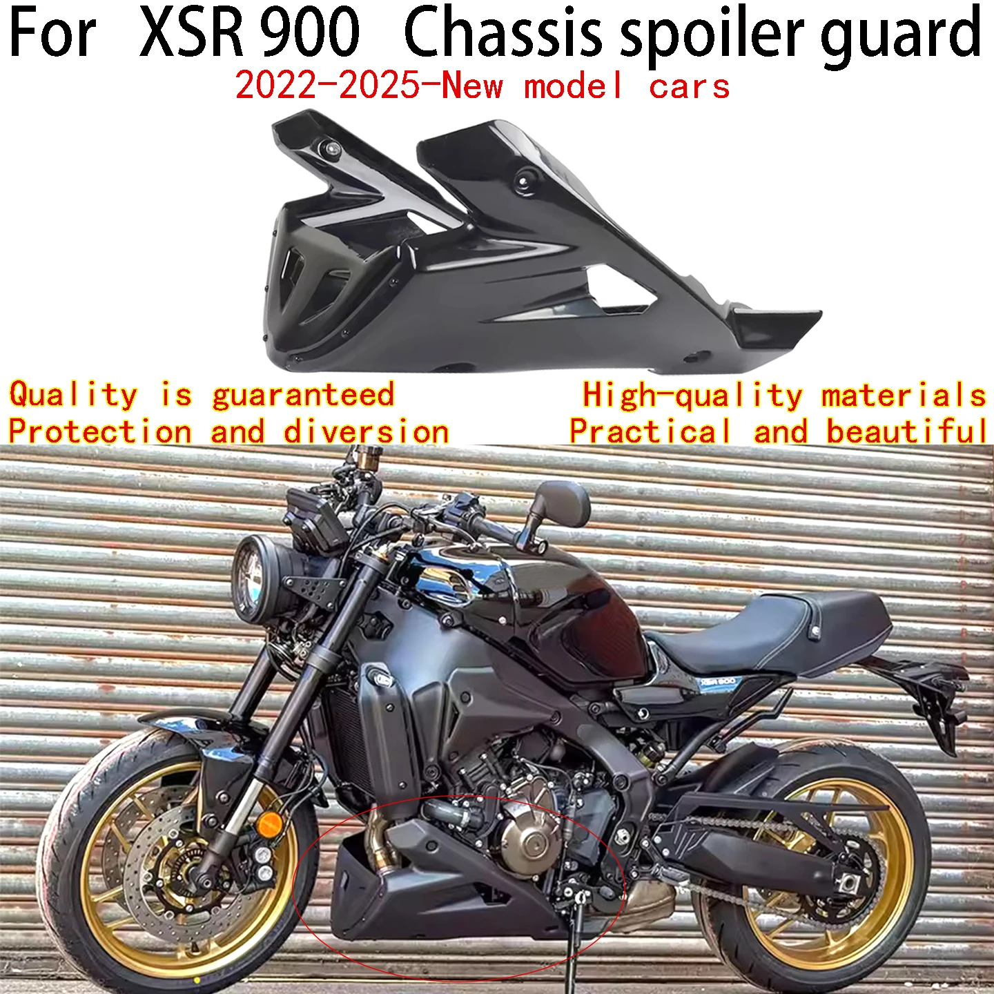For Yamaha XSR 900 Engine underbody spoiler YAMAHA XSR 900 Engine underbody shield 2022-2025 XSR 900 Chassis spoiler guard