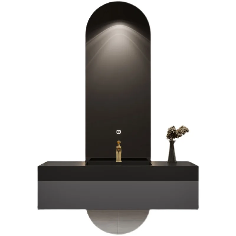 

Slate solid wood paint bathroom cabinet, combination simple bathroom washbasin cabinet modern washbasin bathroom cabinet