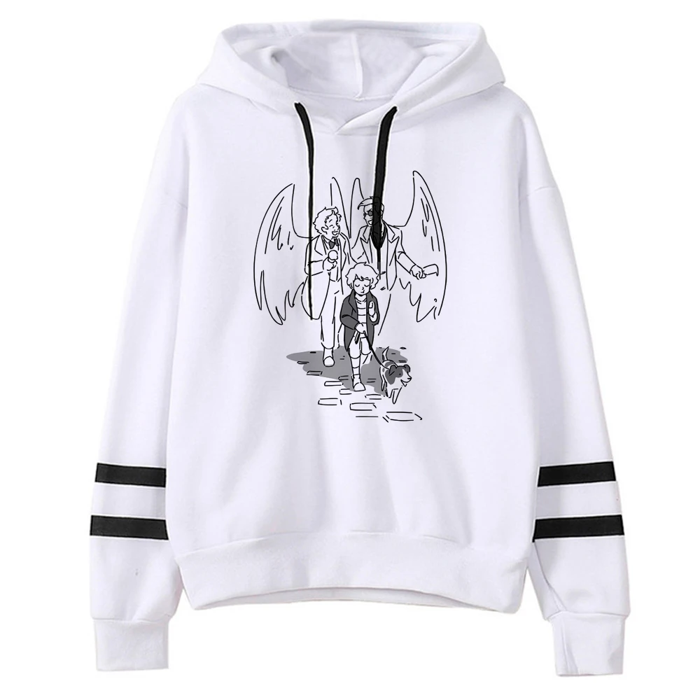 Good Omens hoodies women vintage Fleece Winter  anime pulls clothing women harajuku pulls