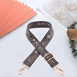 Geniş omuz askısı naylon yeni renkli desen yedek çanta moda etnik stil DIY ayarlanabilir Crossbody sapanlar