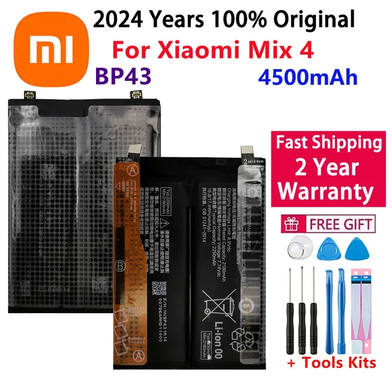 

Replacement Battery For Xiaomi Mix 4, Mobile Phone Batteries, 100% Original, High Quality, BP43 2250x2mAh, New