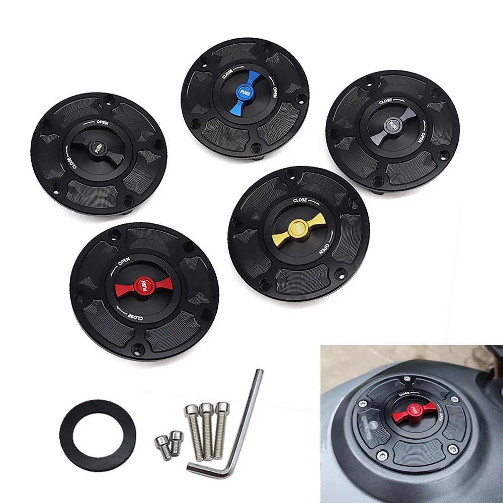 

Evomosa For CFMOTO 800MT 650NK 400GT 400NK 450NK 250NK 450SR 250SR Motorcycle CNC Fuel Gas Tank Cap Cover Aluminum Keyless