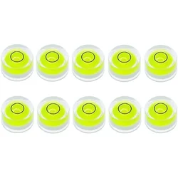 10Pcs Mini Bubble Spirit Level 10X6mm Circular Bullseye Bubble Levels for Leveling Tripod Telescope 10X6mm, Non-Adhesive