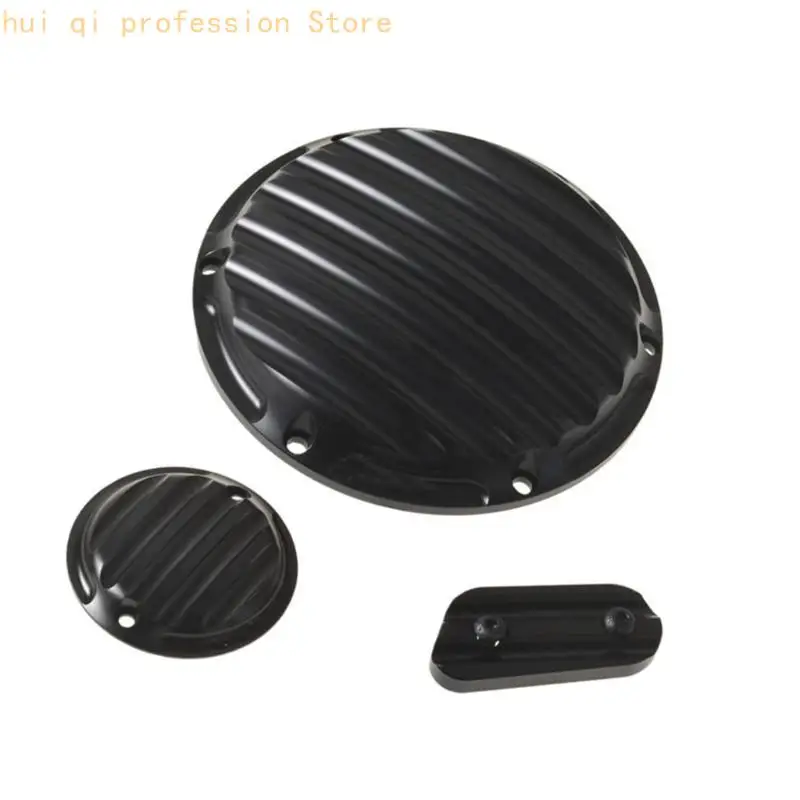 Motorkupplungs-Seitendeckel-Set mit geripptem Metall-Motorrad-Styling-Set für XL883 H8WE – Detail 8