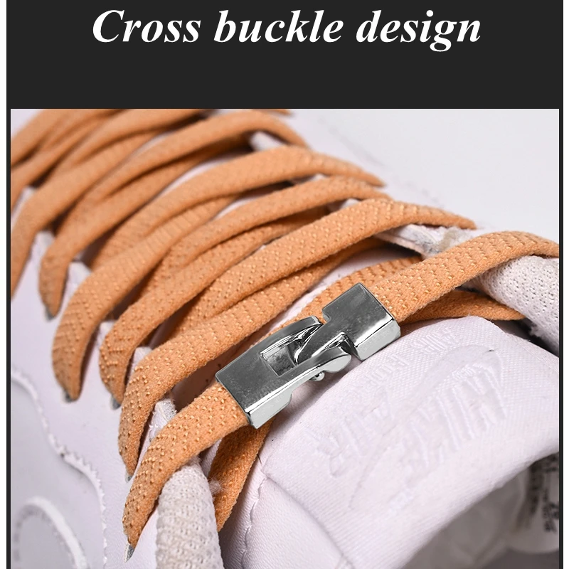 Elastic Cross buckle ShoeLaces New 1 Second Quick No Tie Shoe laces Kids Adult Unisex Sneakers Shoelace Lazy Laces Strings