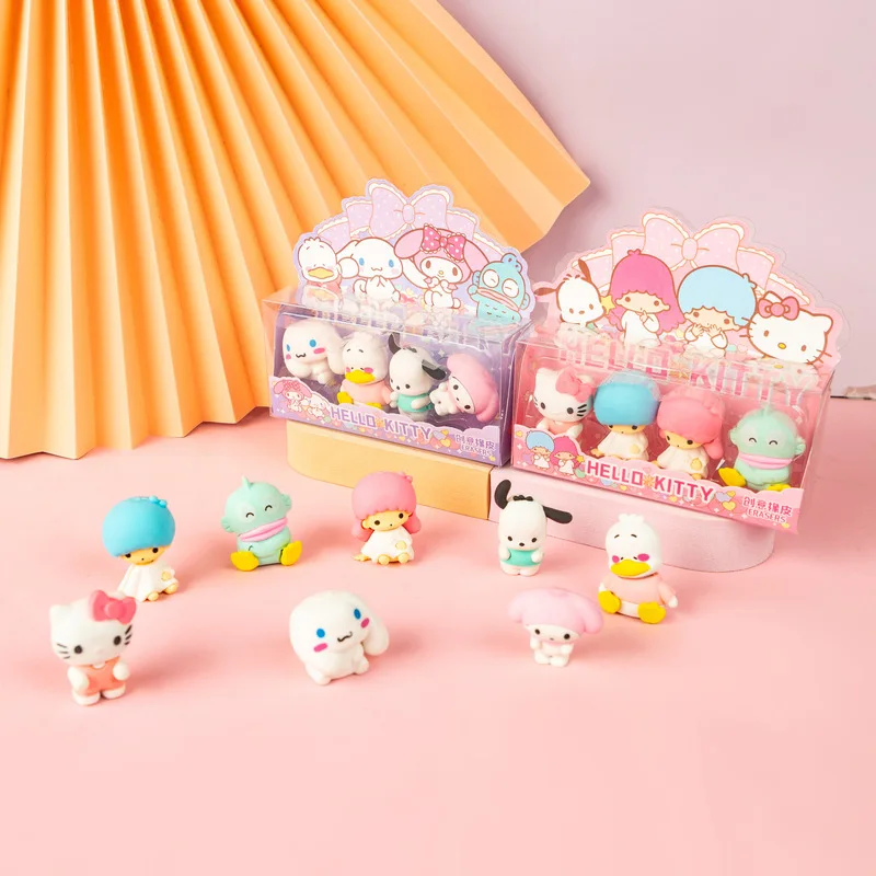 Imagem -03 - Sanrio Hello Kitty Eraser School Papelaria Grupo Desenhos Animados Bonitos Ornamentos Criativos Prémios Infantis Novo Estilo Kawaii