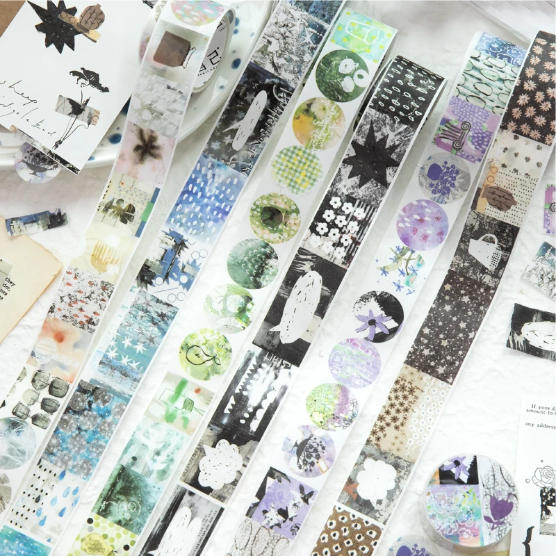 2m/roll Ins Die Cut Washi Sticker Tape Creative Collage Decorative Planner Handbook DIY Diary Scrapbook Stationery Sticker