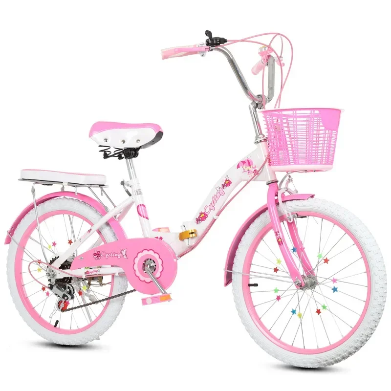 

Children Folding Bicycle Girl Style New Model Children Bicycle 20 Inch Kid Bike for 9 Years Old Pink Children Bike