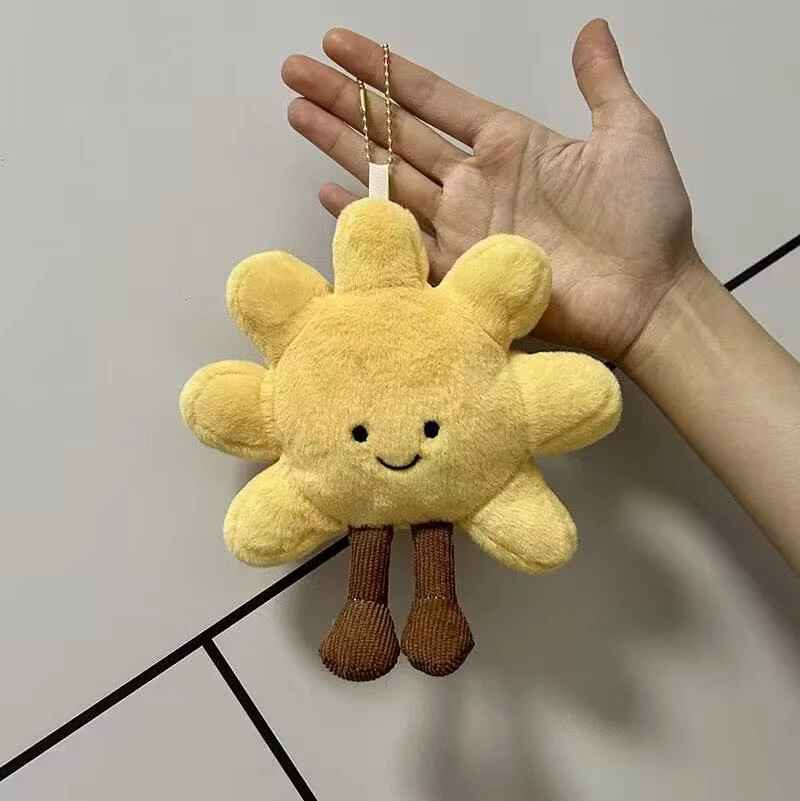 عالية الجودة 13 سنتيمتر الشمس الأصفر بلوشي قلادة محشوة لطيف ألعاب من نسيج مخملي للفتيات ديكور غرفة نوم حقيبة سيارة مفتاح سلسلة هدايا عيد الميلاد #4
