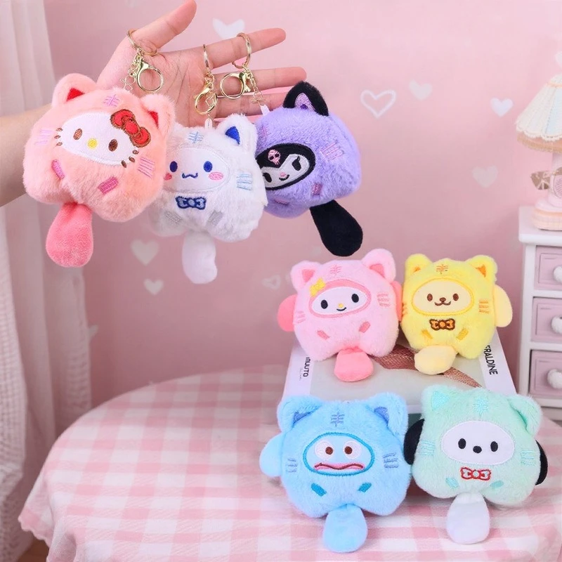 Sanrio Lucky Series Kuromi Soft Stuffed Doll Charm Tiny Plush Ornament Portable Key Accessory Lovely Mini Holiday Present