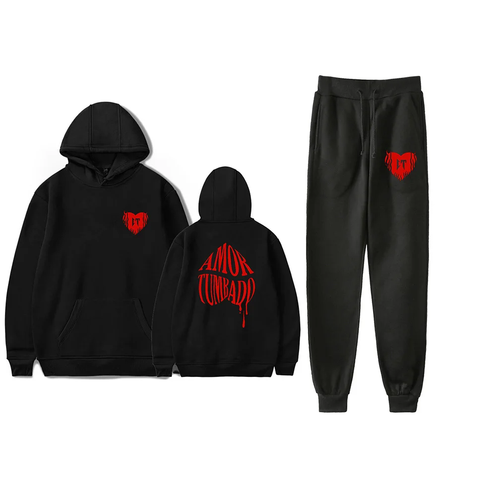 

Natanael Cano Corridos Tumbados Hoodies&Trousers 2 Piece Set Amor Tumbado Hoodie+Sweatpant two Piece Suit Winter Clothing