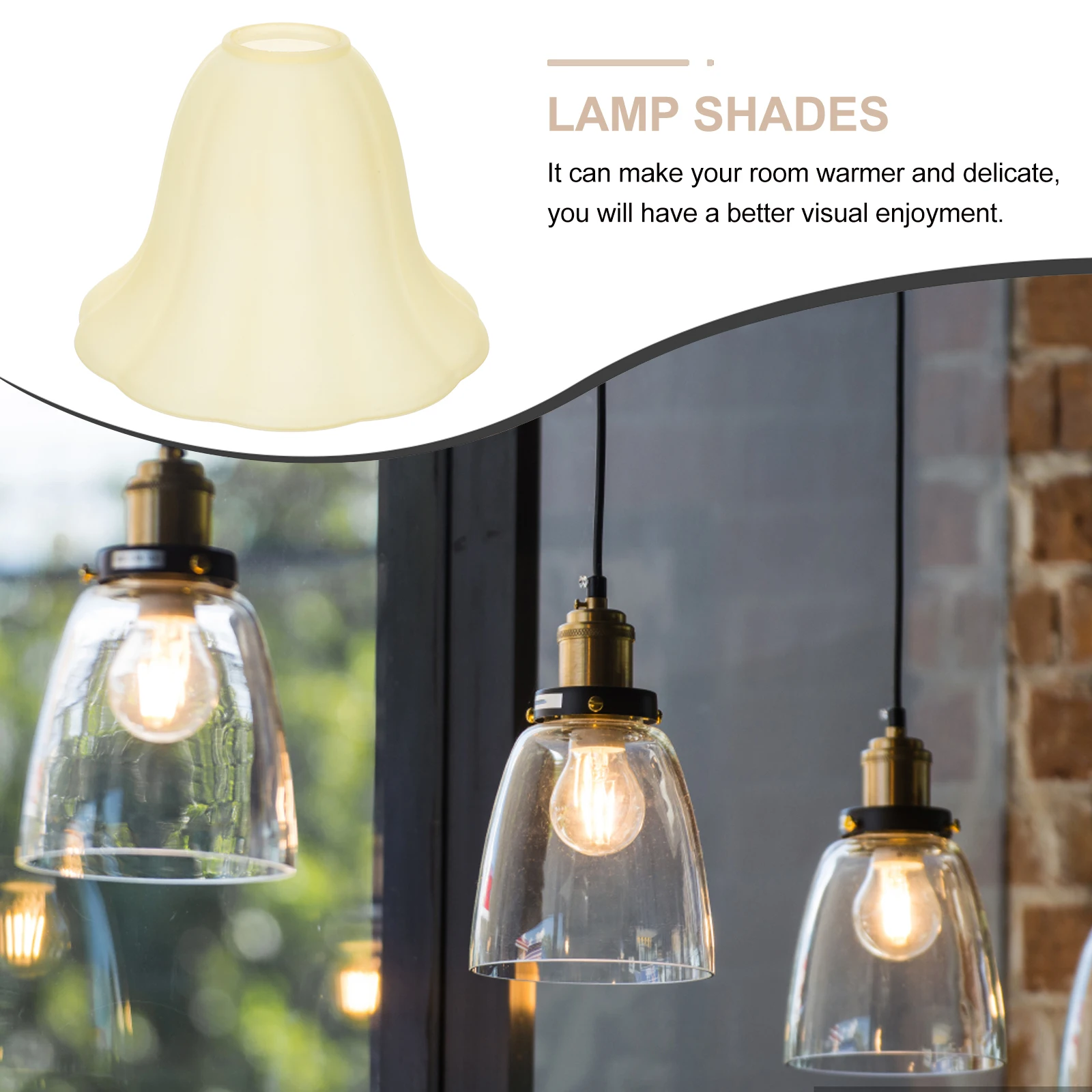 

Glass Lampshade Retro Design E27 Light Cover Sturdy Structure Protection Eyes Suitable Bedroom Living Room Dining Room