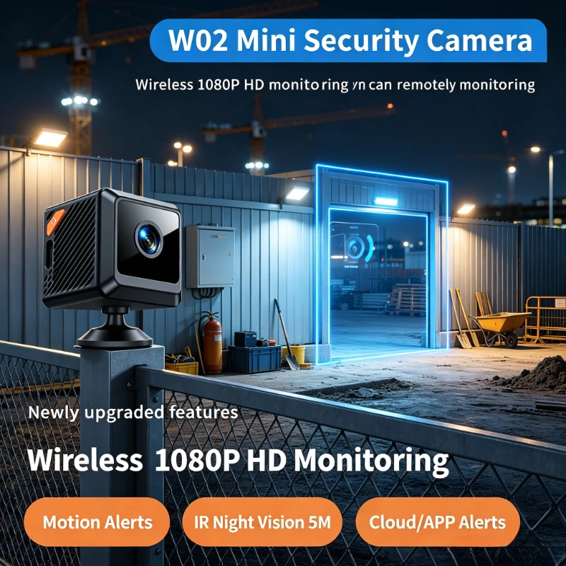 W02 1080P HD Mini Surveillance Cam 140° Wide Angle Bluetooth Pairing 5M IR Night Vision Cloud Storage