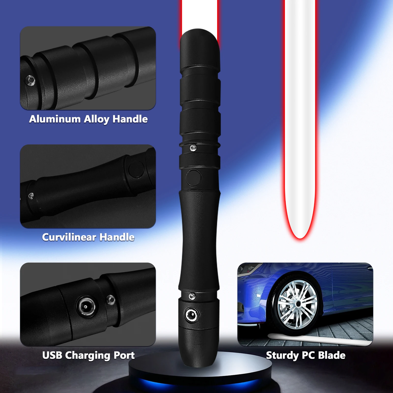 Dueling Lightsaber-97cm,16 RGB Colors,4 Modes&Sounds Light Saber,Metal Hilt, USB Charger, Birthday Gift for Kids Adults