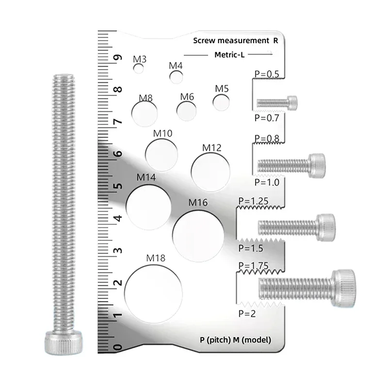 Thread Pitch Gauge Measurement Ruler For Screw Space Saving Measuring Gauge Tool For Bit Bolt Nut Screw Craft Industry And Home
