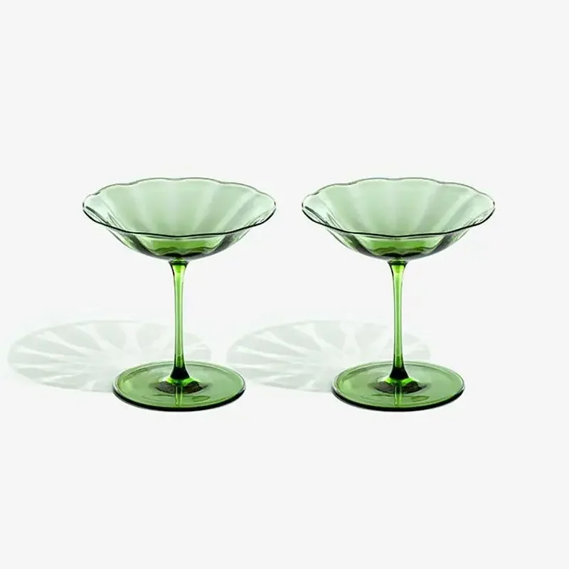 Creatieve groene stijl hoogte kristal champagne glas cocktailglas beker middeleeuwse huis wijnglazen kristalglas