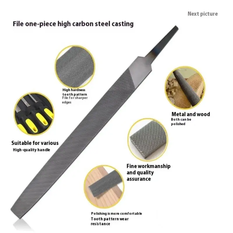 طقم مبرد يدوي معدني بدون مقبض 5 قطع، قطع ثانٍ، 8 بوصة و10 بوصة (200 مم و250 مم) لتشغيل المعادن