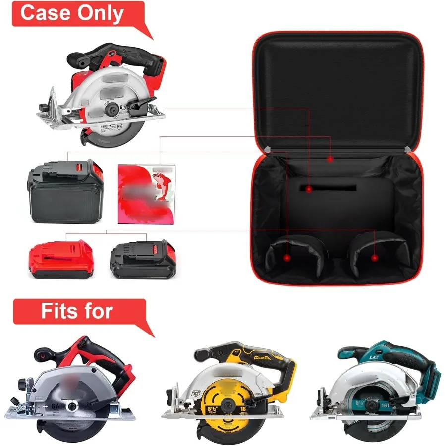 Universal Tool Bag Designed for DEWALT 20V MAX Circular Saw 6.5Inch DCS391B DCS565B Makita XSS02Z 18V Sierra Circular Saw Milwa