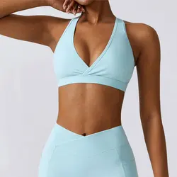 Kadınlar dikişsiz yüksek Lmpact spor sutyen seksi Yoga spor üst iç çamaşırı Push-Up sütyen spor Bralette kadın spor sutyen spor