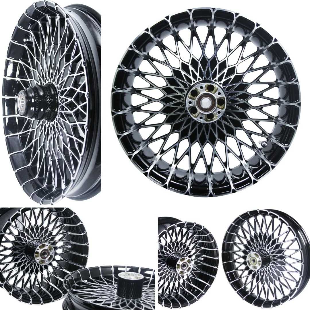 Custom Black Machine 21*3.5 18*8.5 Inch Cruiser Motorcycle Alloy Rims For harley Davidson  Boy Flstf Forged Wheel