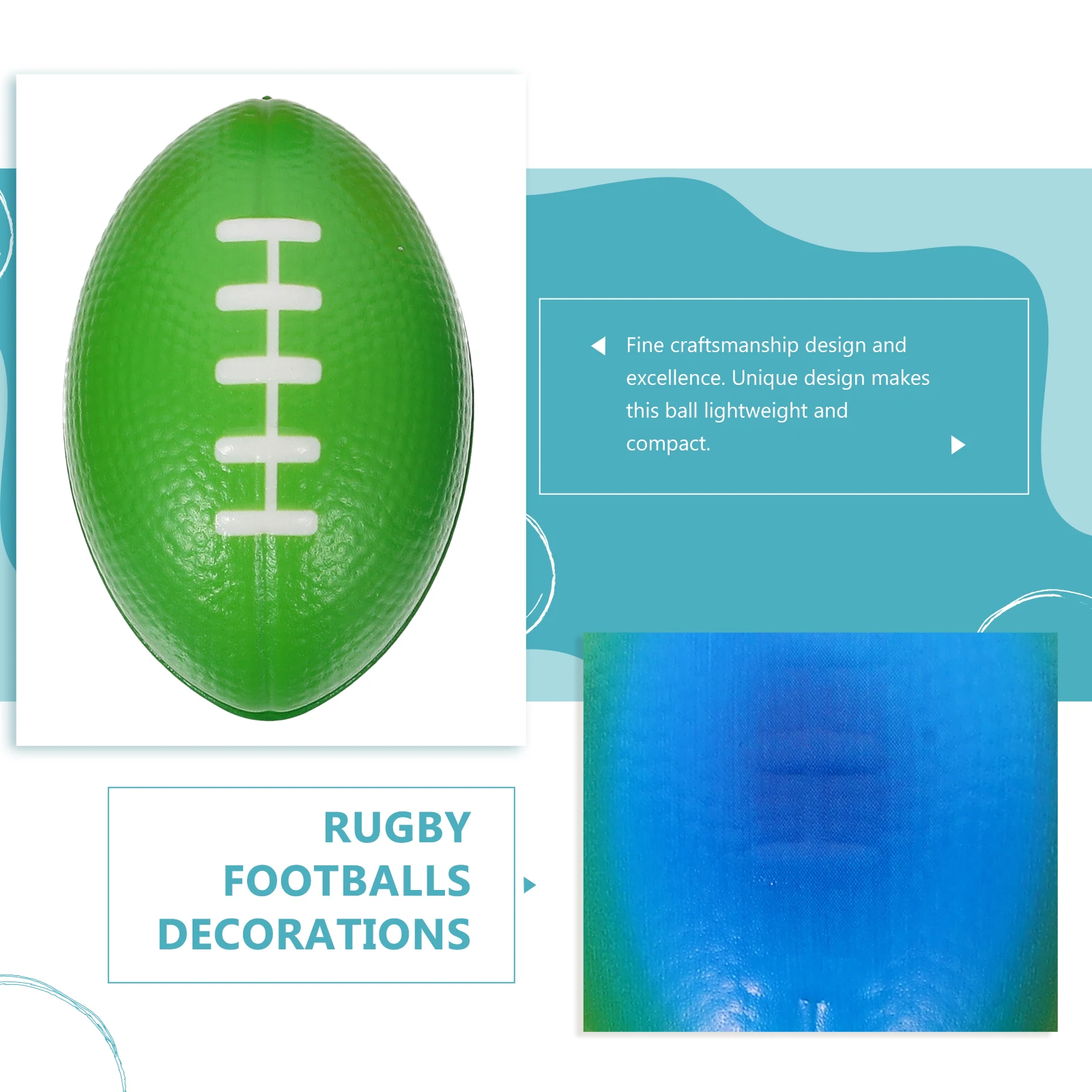 6 pçs mini rugby bolas de futebol elegante decorações do plutônio leve detalhes compactos para festas reuniões brinquedo tamanho pequeno