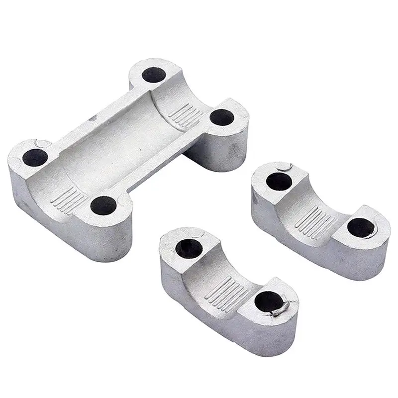 Precision Engineered Motorcycle Handlebar Mount Clamps Aluminum Silver Riser Adapter 7/8 Inch 22mm for Dirt Bike Upgrade - view 5