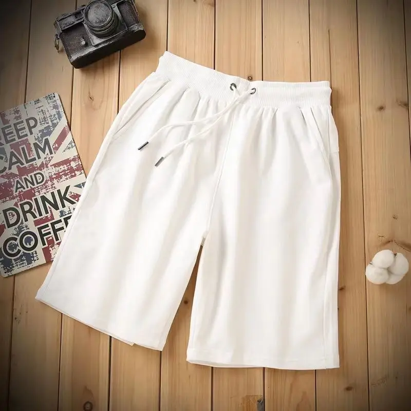 New Cotton Men Women Shorts Summer Sport Loose Solid Color Casual Pants Drawstring Daily Style Home Outdoor 5 Points Pants