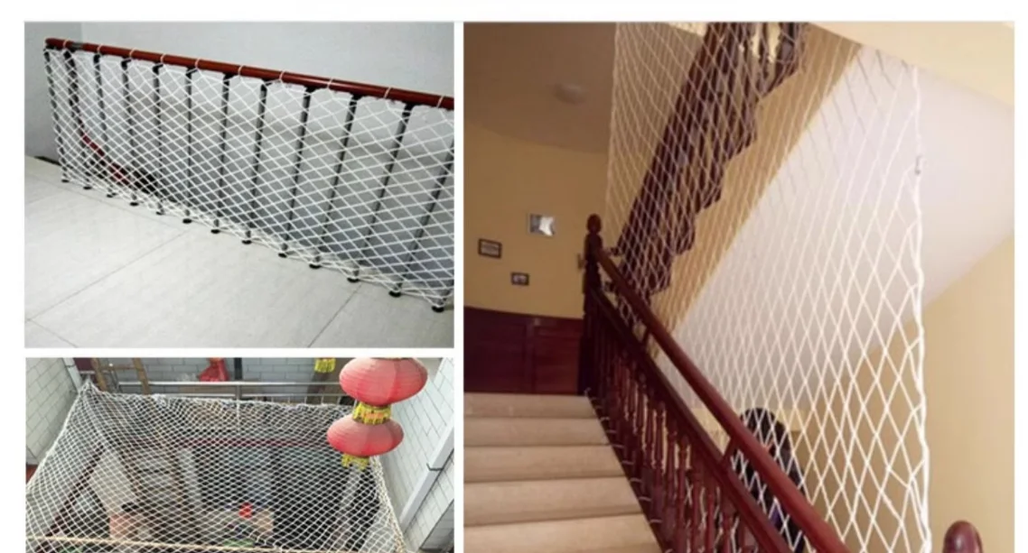 Heavy Duty Nylon Geländer Treppen Netting Kinder Sicherheitsnetz Gebäude Anti-Falling Sicherheitsnetz Balkon Sicherheitsschutz für Kinder Haustier – Detail 12