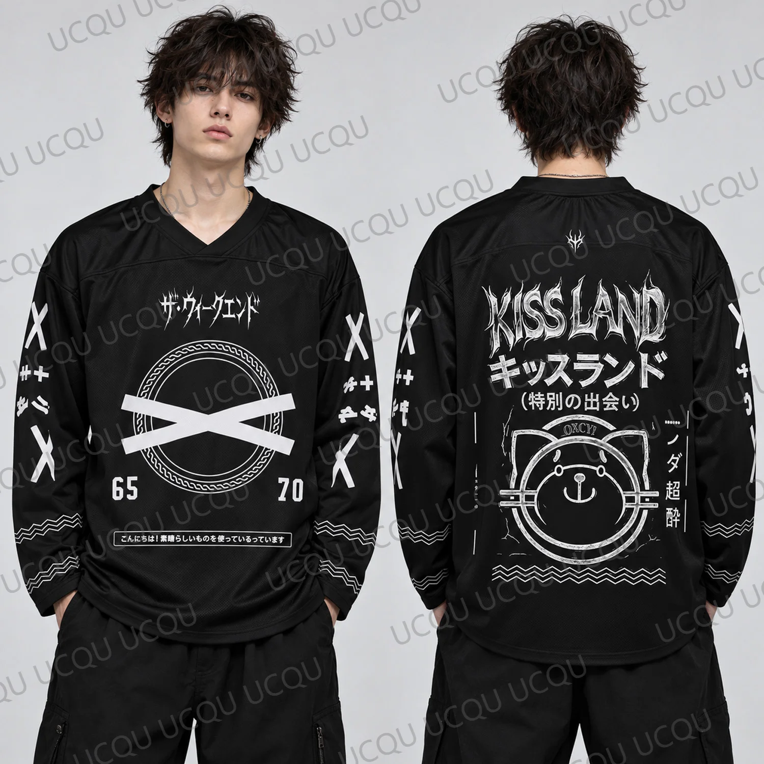 Kiss Land Hockey Jersey The Weeknd Inspired Jersey XO Streetwear Dark R&B Alternative Athletic Apparel