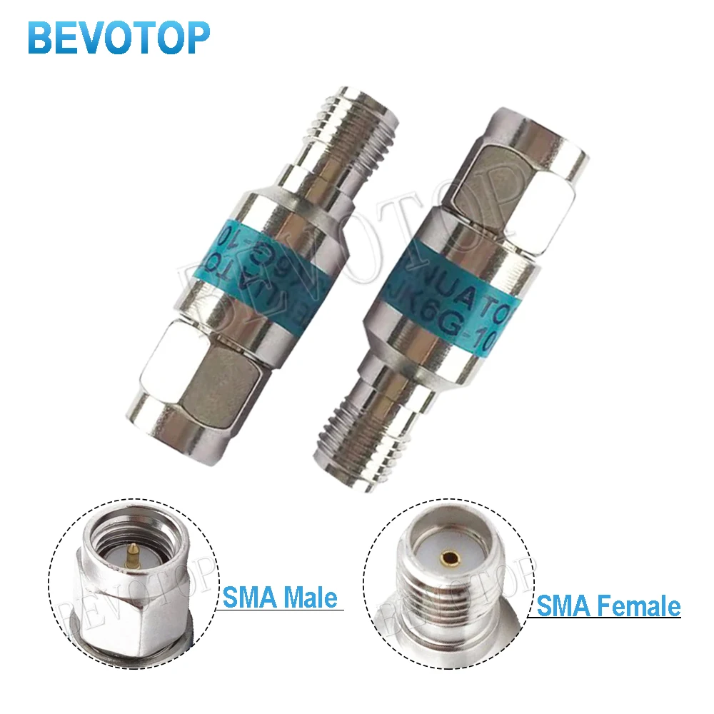2W DC-6GHz, SMA Male to SMA Female Coaxial RF Attenuator,1/2/3/5/6/10/15/20/30db Attenuator,SMA Fixed Connectors 50 Ohm