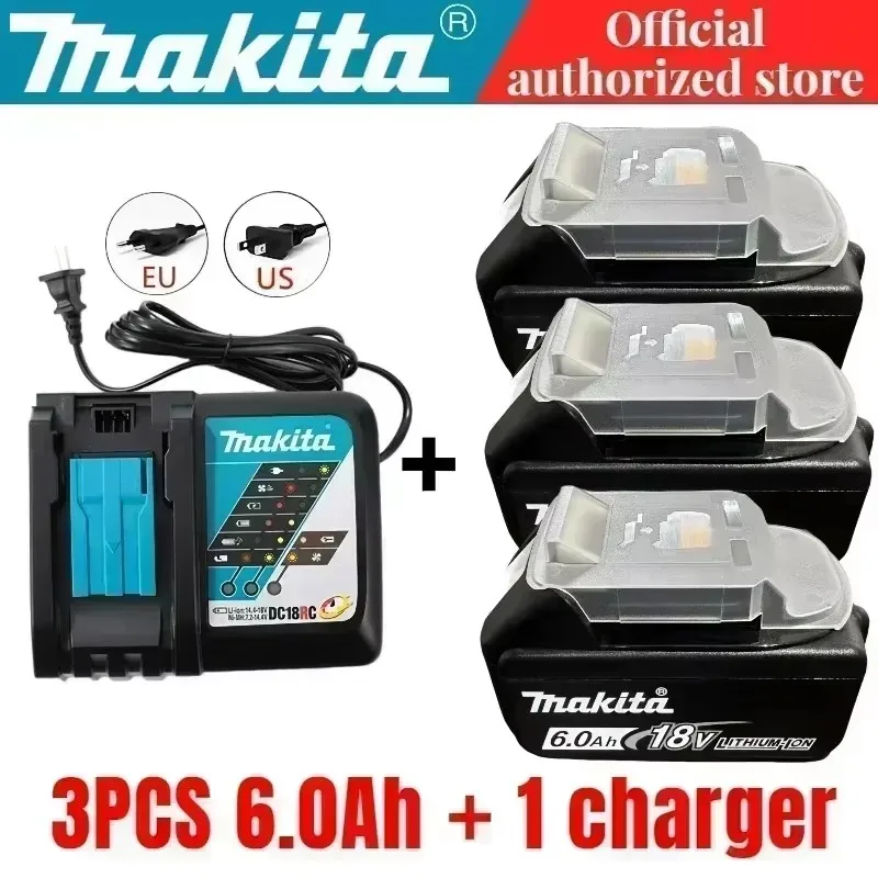 

100% Compatible Makita 18V 6.0Ah Rechargeable Power Tool Battery Lithium ion Replacement LXT bl1830 BL1860B BL1860 BL1850 DHP482