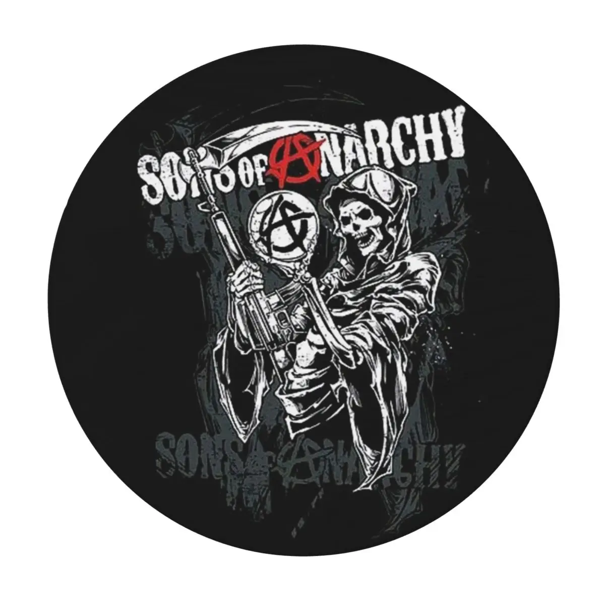 The Death Reaper Sons Of Anarchy Waterproof Round Tablecloth Oilproof Table Cloth for Kitchen Events Dining Table Cover