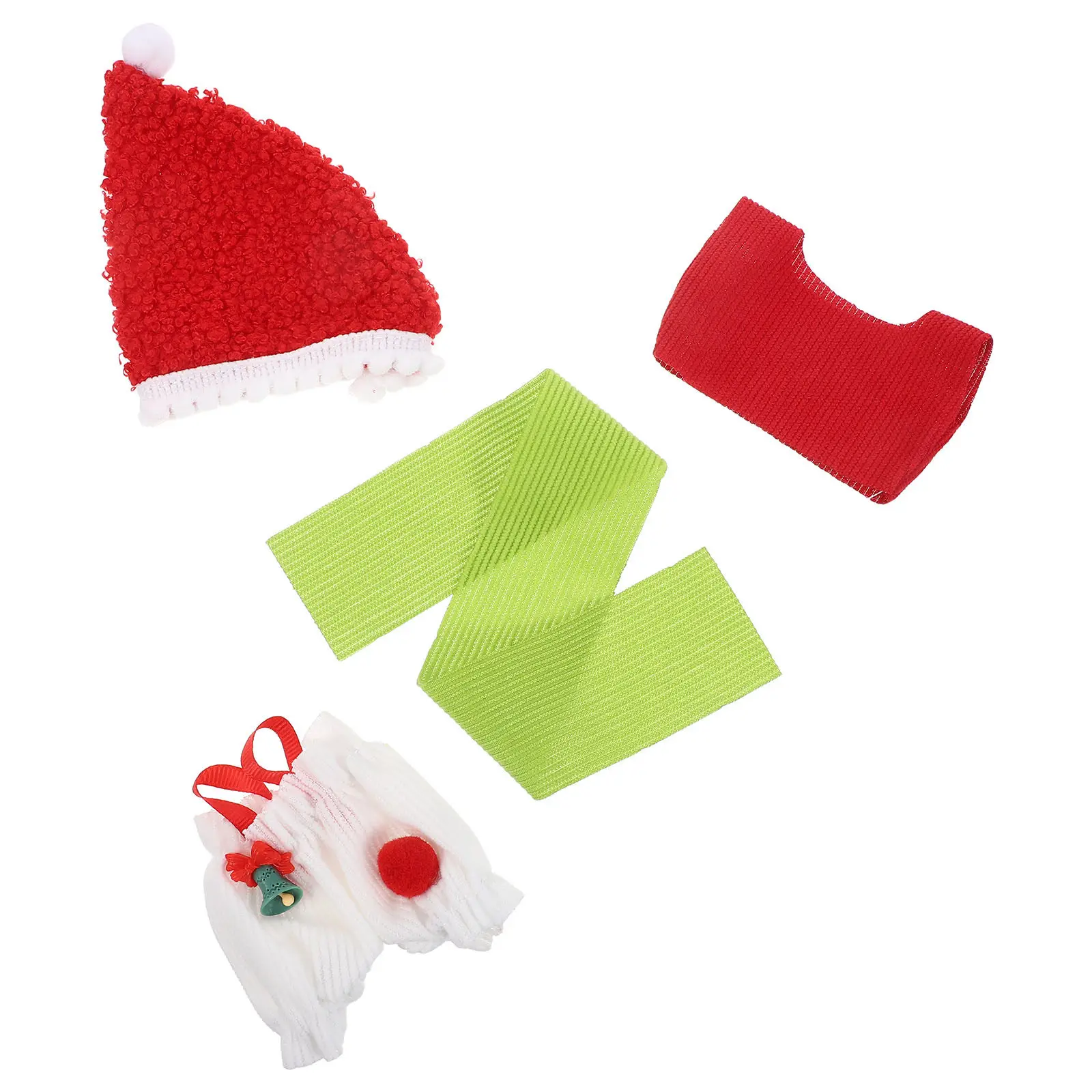 

1Set Christmas Outfit Clothes Knitted Santa Costume Holiday Dress Up Replacement Clothing Set Holiday Dress-Up Suit