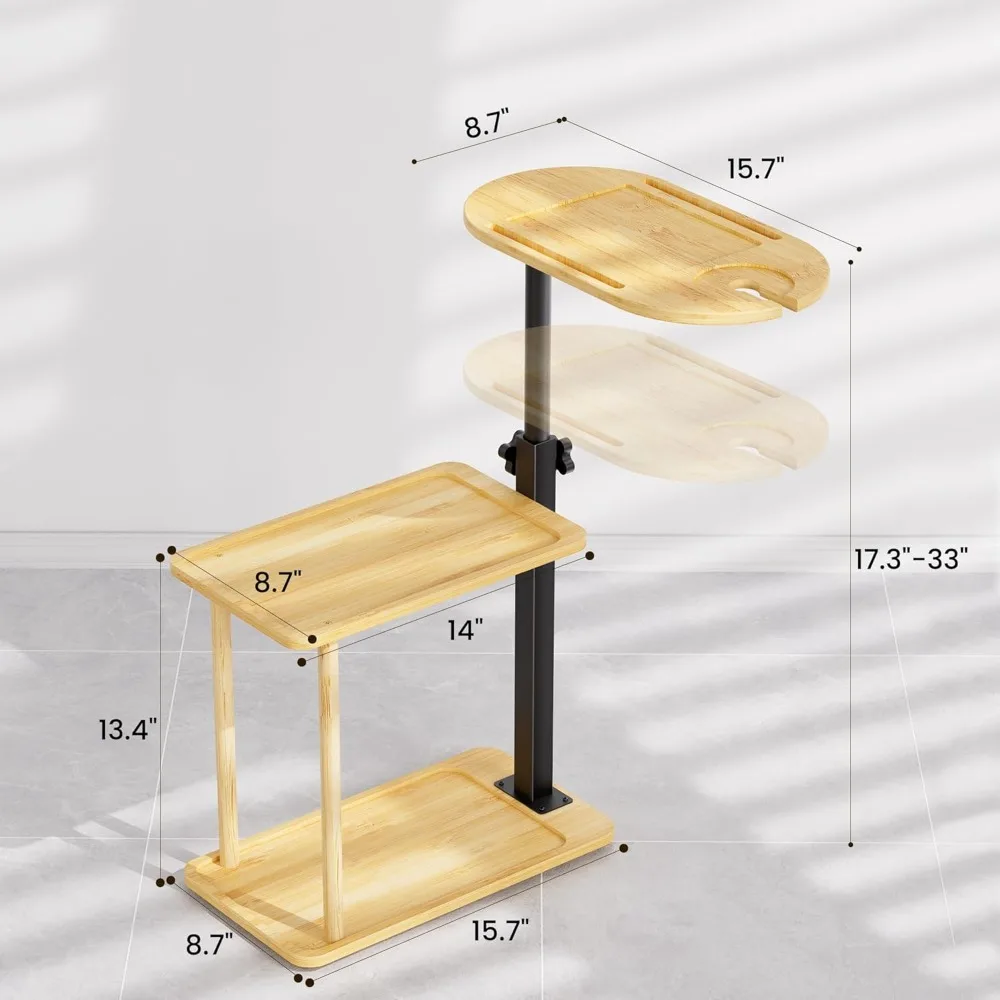 

3-х уровневый бамбуковый поднос для ванны, регулируемая отдельно стоящая подставка для ванны для любителей спа-салона, домашний подарок