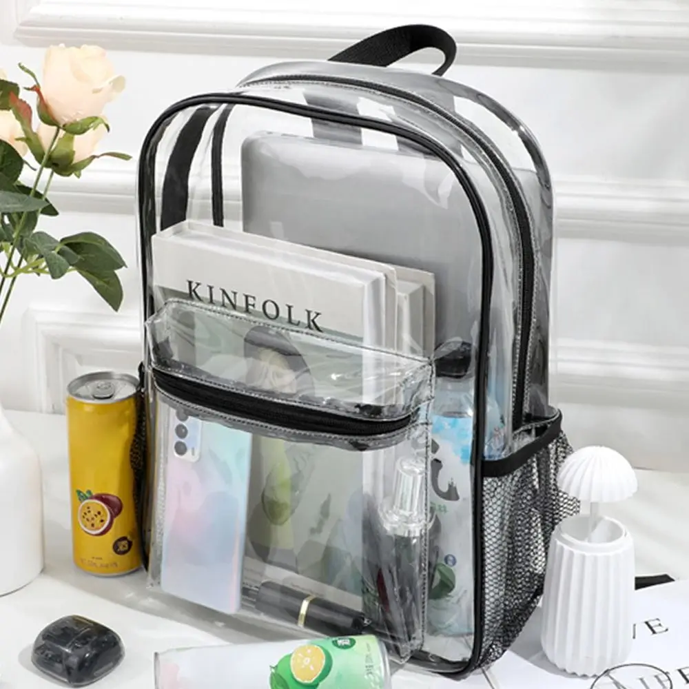 Versatile Large Capacity Transparent Backpack Storage Luxury Designer Waterproof Shoulders Bag PVC Knapsack Outdoor Sports