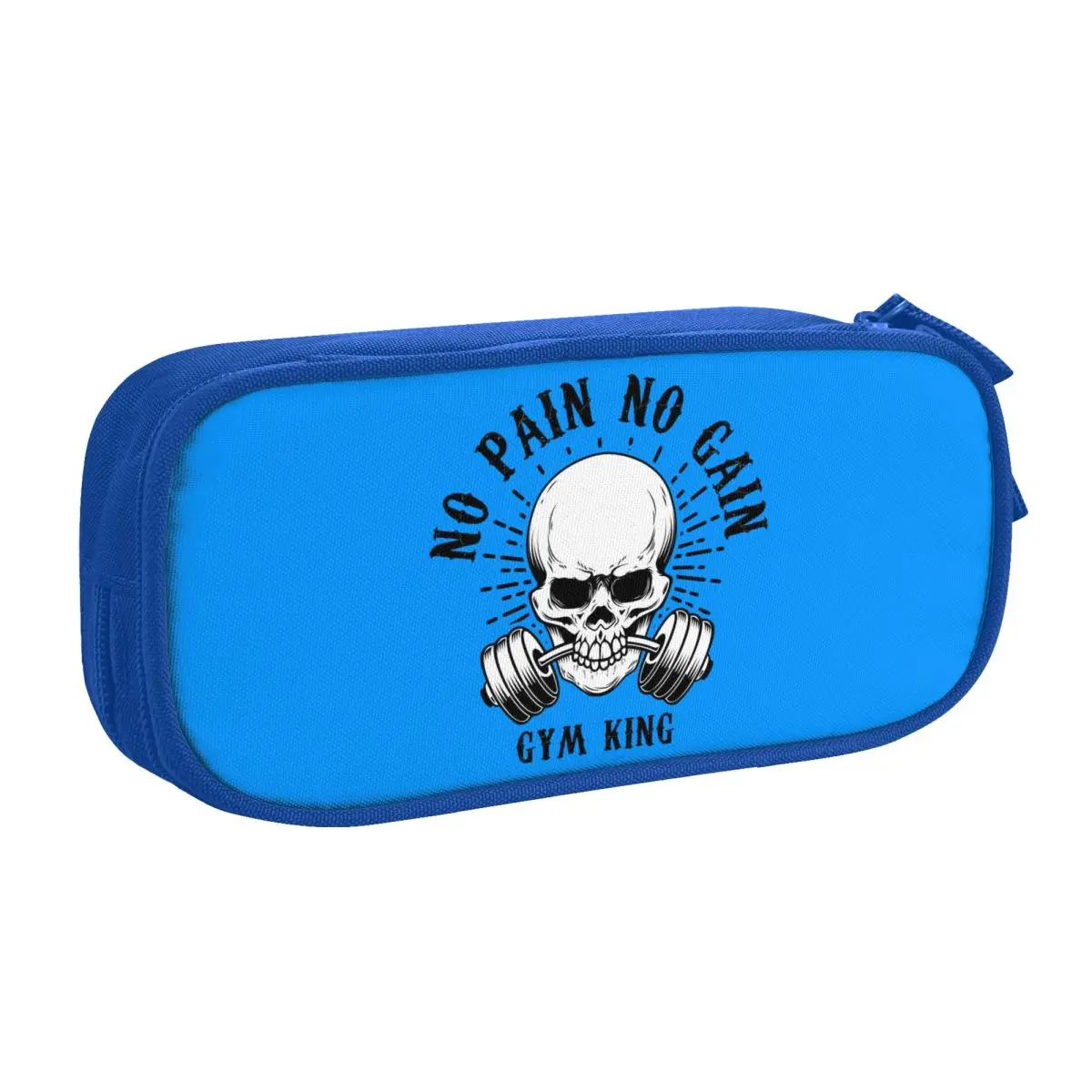 Custom No Pain No Gain Cute Pencil Case Girl Boy Big Capacity Bodybuilding Fitness Gym Pencil Pouch Students Stationery