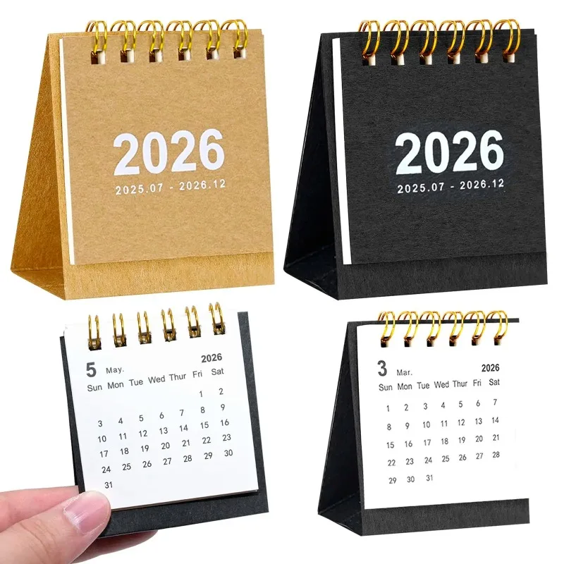 

Настольный календарь 2026: Миниатюрный, милый, простой – Креативный календарь на спирали для декора рабочего стола и офисных принадлежностей