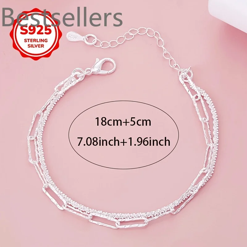 New luxury 925 sterling Silver Elegant Double-Layer Starry Sky Bracelet for women fashion jewelry wedding Valentine's Day Gifts