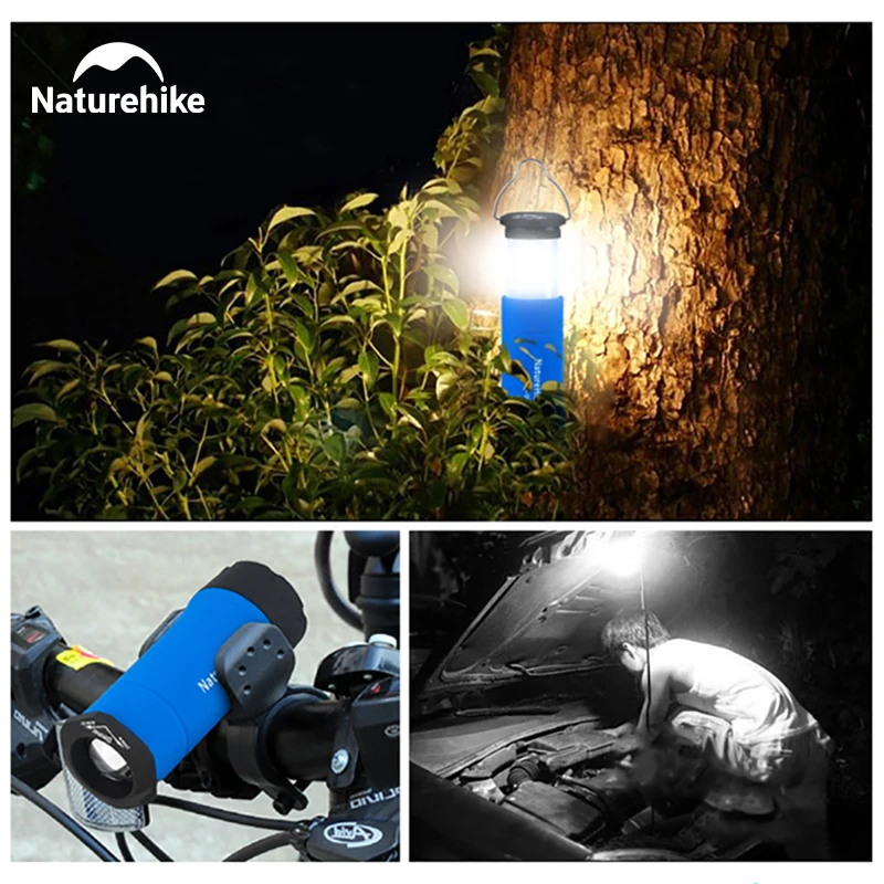 Naturehike Outdoor LED Tent Light Lamp Camping Multifunctional Outdoor Zoomable Flashlight Work Light Searchlight Emergency